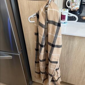 Tan and Black Plaid Scarf